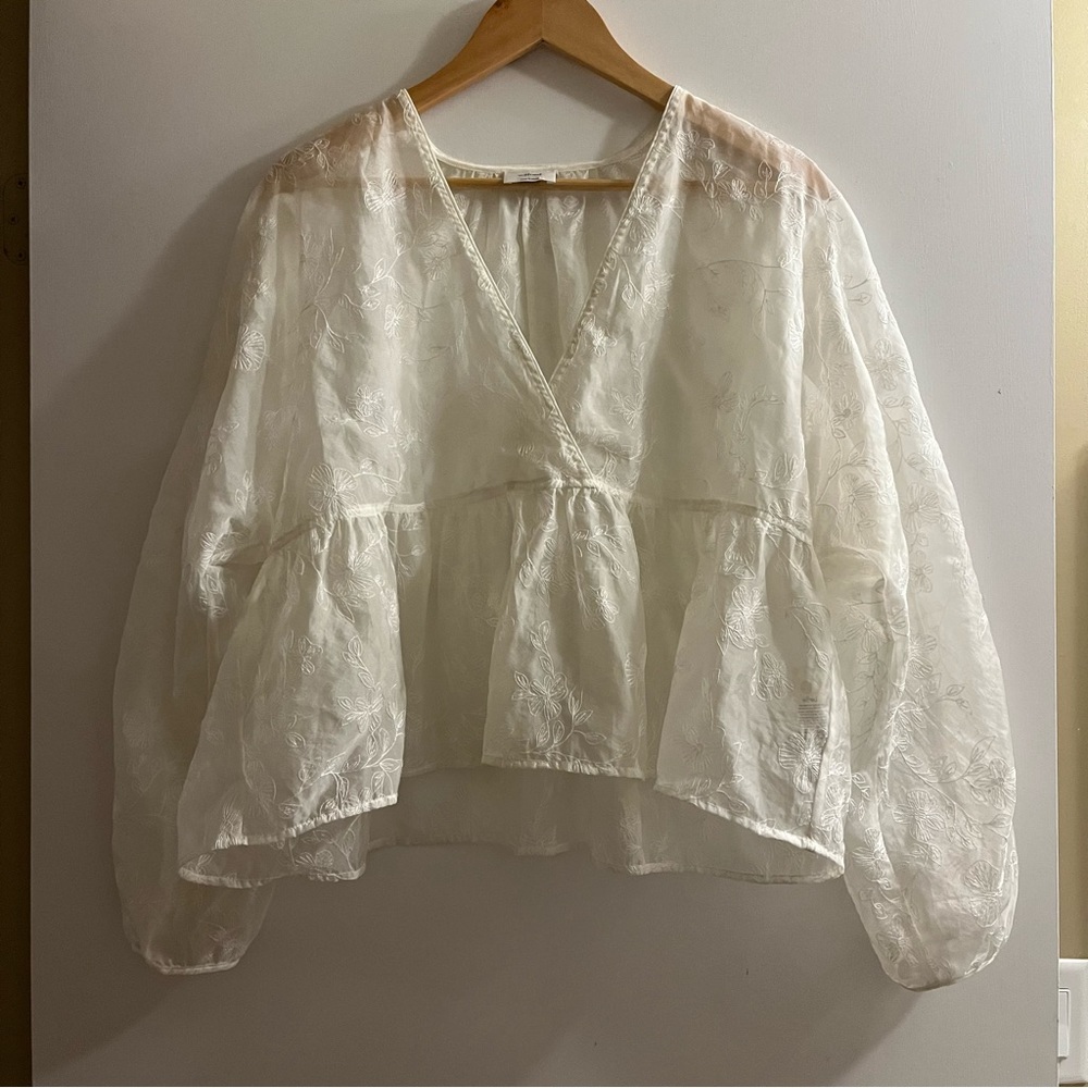 Wilfred Sheer Peplum Blouse